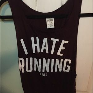 Victoria Secret Pink "I Hate Running" Tank top